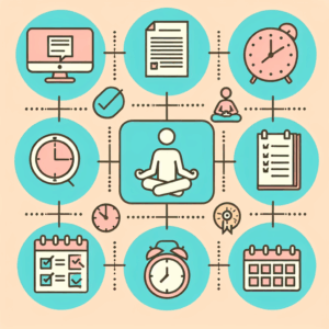 สัญลักษณ์เวลาการจัดการและการทำงาน