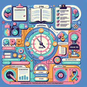 ภาพอินโฟกราฟิกการเตรียมสอบและจัดการความเครียด