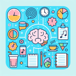 ภาพกราฟิกแสดงการเรียนรู้และการจัดการเวลา