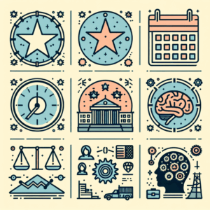 ไอคอนที่แสดงถึงหุ้นส่วนและเวลา