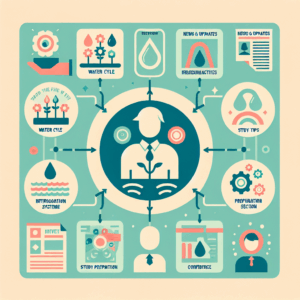 แผนภาพเกี่ยวกับการจัดการน้ำและการเรียนรู้