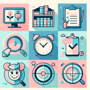 ภาพกราฟิกแสดงเครื่องมือและเวลาในการทำงาน