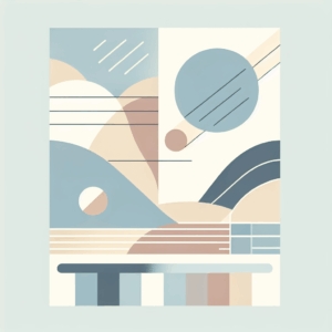 ภาพกราฟิกที่แสดงรูปทรงและสีที่ทันสมัย