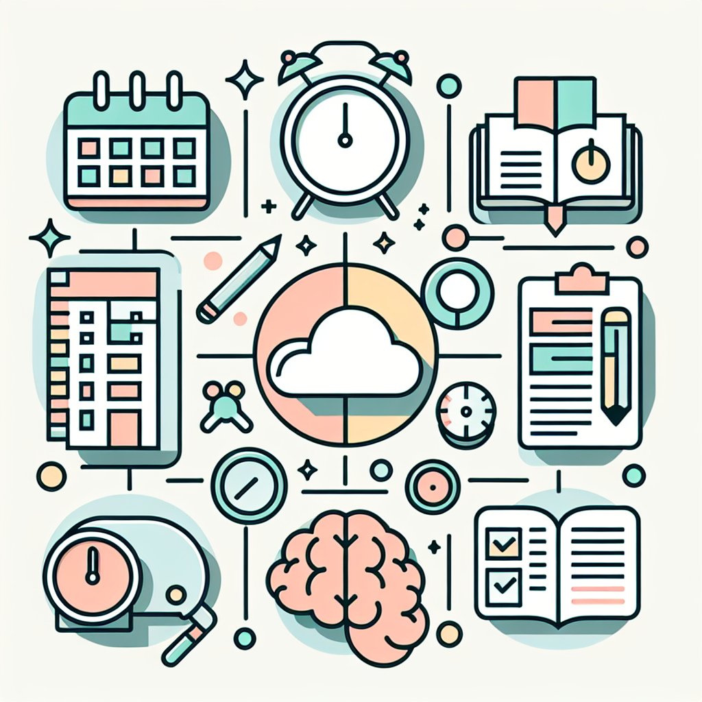 ภาพสัญลักษณ์การจัดการเวลาและข้อมูล