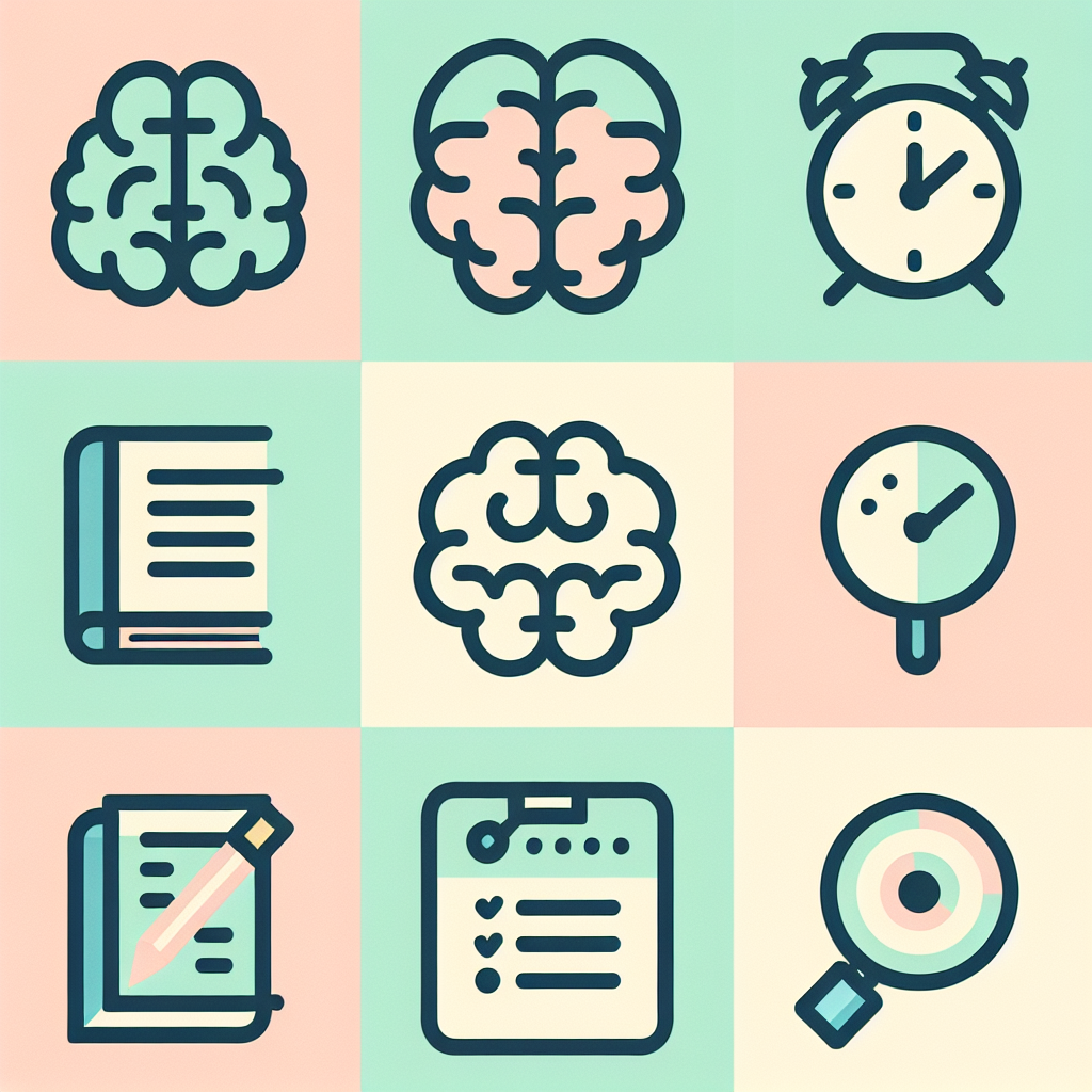 ภาพสัญลักษณ์ของความคิดและการจัดการเวลา