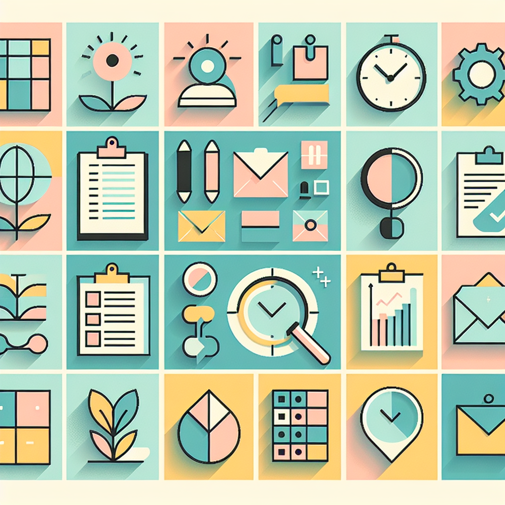 ชุดไอคอนหลากหลายสำหรับการจัดการเวลาและงาน