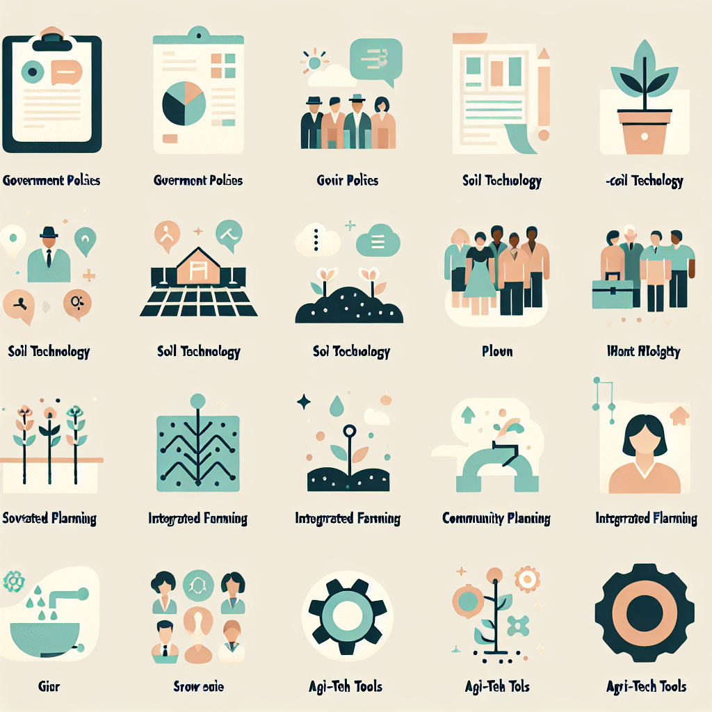 ภาพสัญลักษณ์เทคโนโลยีเกษตรและนโยบายรัฐบาล