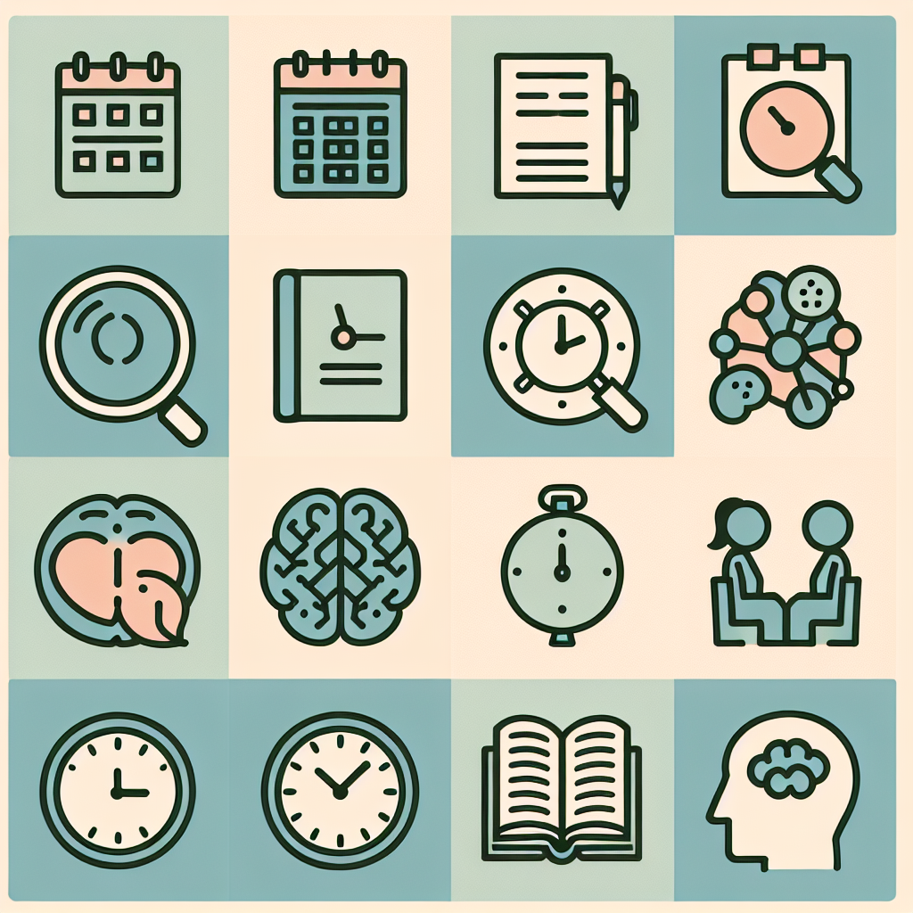 ไอคอนการบริหารจัดการเวลาและความคิด
