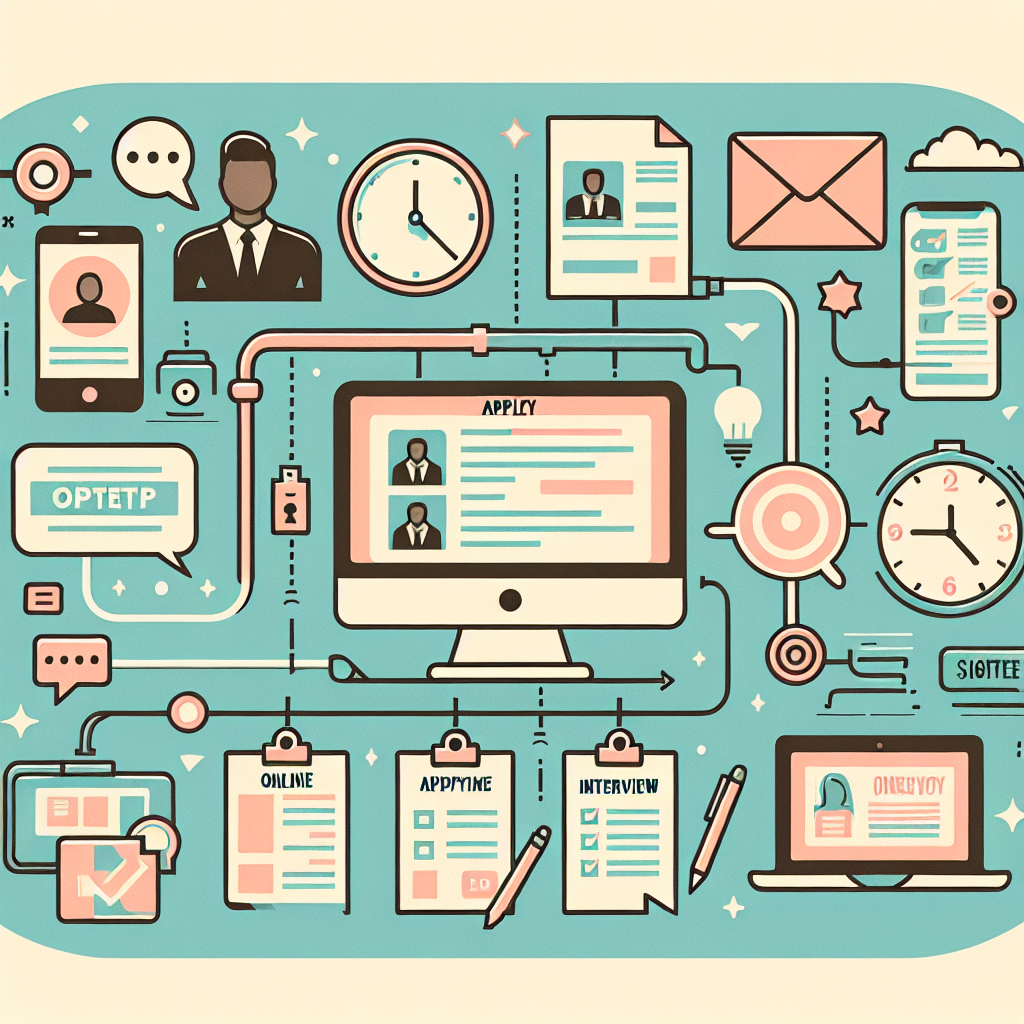 กราฟิกที่แสดงกระบวนการสมัครงานออนไลน์