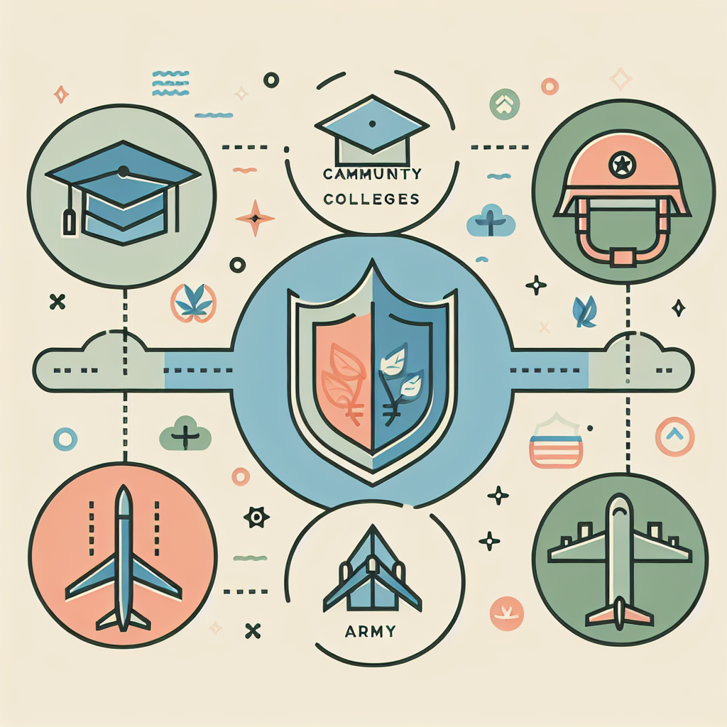 กราฟิกเกี่ยวกับวิทยาลัยชุมชนและกองทัพ