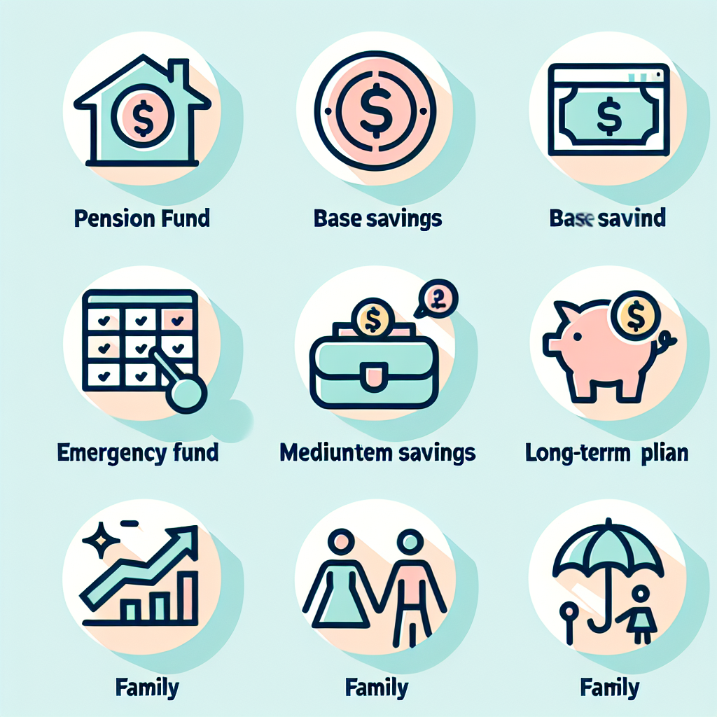 Icons representing different savings funds
