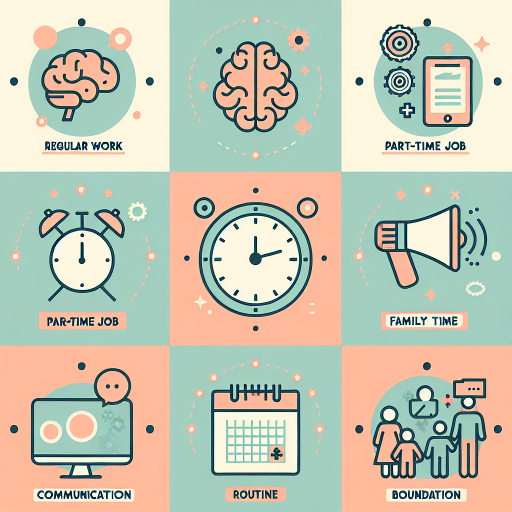 Icons representing work-life balance concepts